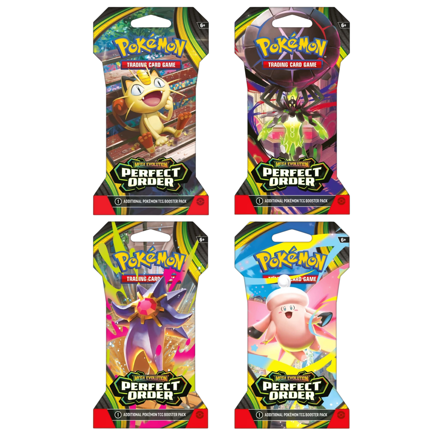 Perfect Order Sleeved Booster Pack (Random Art) – 4 Pack Bundle