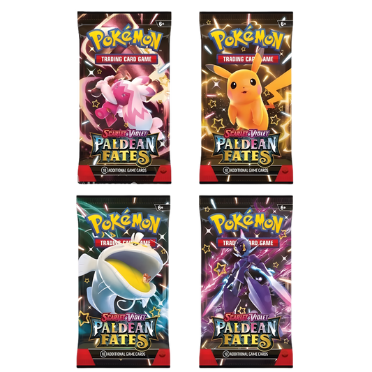 Paldean Fates Booster Pack (Random Art) – 4 Pack Bundle