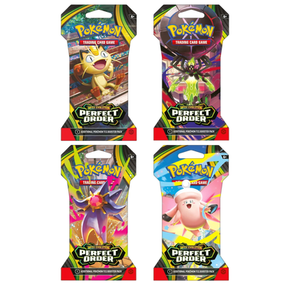 Perfect Order Sleeved Booster Pack (Random Art) – 4 Pack Bundle