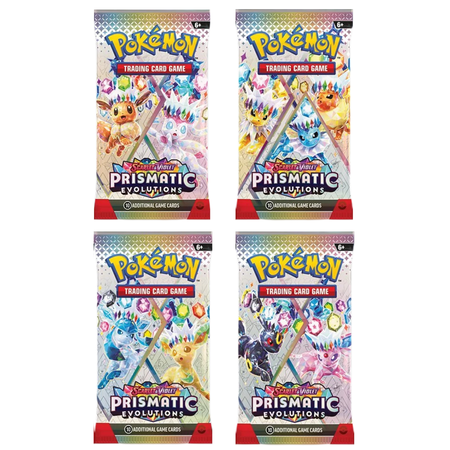 Prismatic Evolutions Booster Pack (Random Art) – 4 Pack Bundle