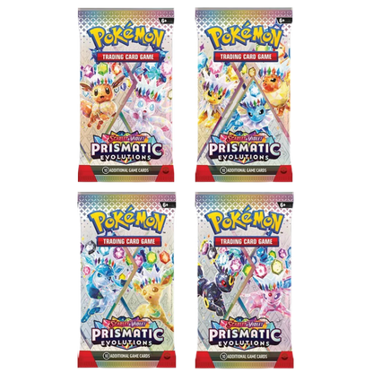 Prismatic Evolutions Booster Pack (Random Art) – 4 Pack Bundle