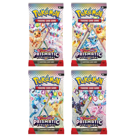 Prismatic Evolutions Booster Pack (Random Art) – 4 Pack Bundle