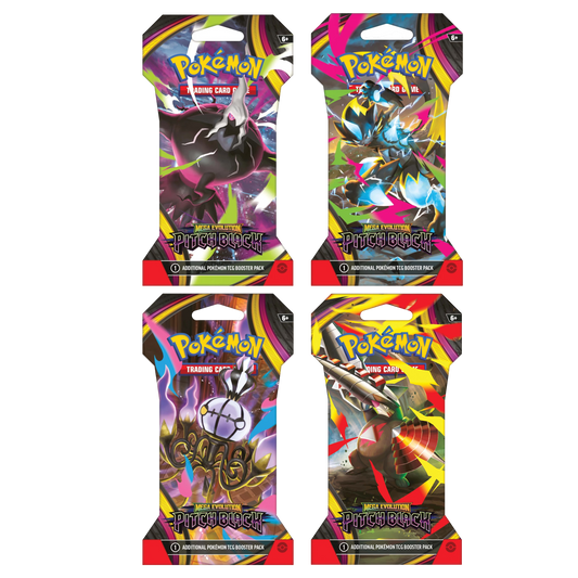 Pitch Black Sleeved Booster Pack (Random Art) – 4 Pack Bundle