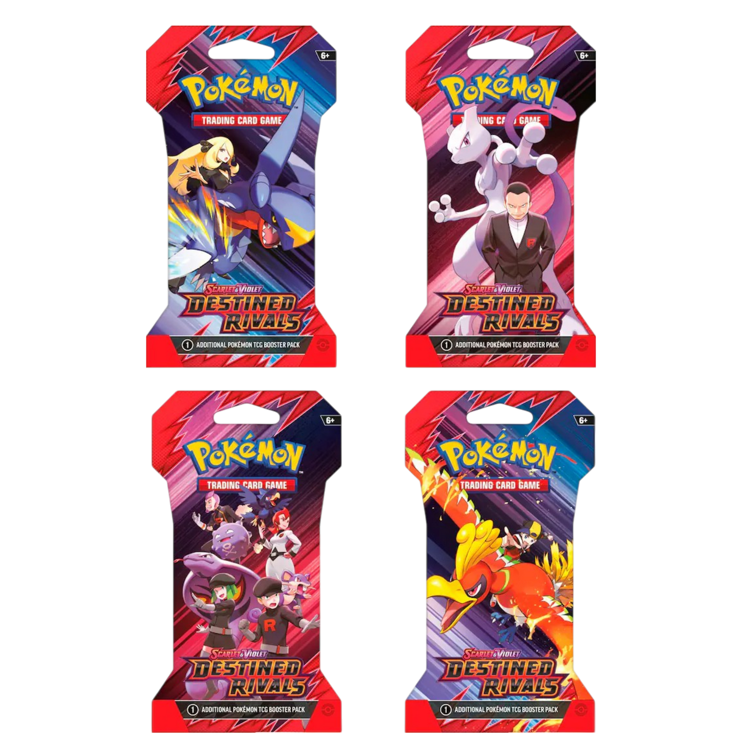 Destined Rivals Sleeved Booster Pack (Random Art) – 4 Pack Bundle