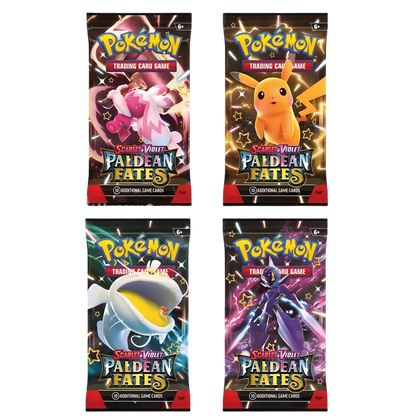 Paldean Fates Booster Pack (Random Art) – 4 Pack Bundle